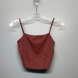 Heart & Hips Rose-Brown Sleeveless Crop Top